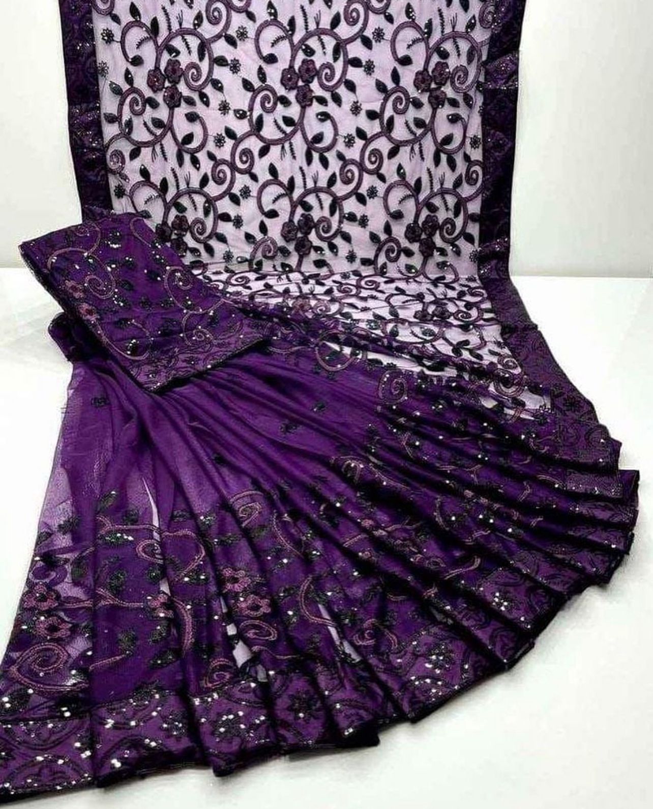 Soft Net Embroidered Saree Collection