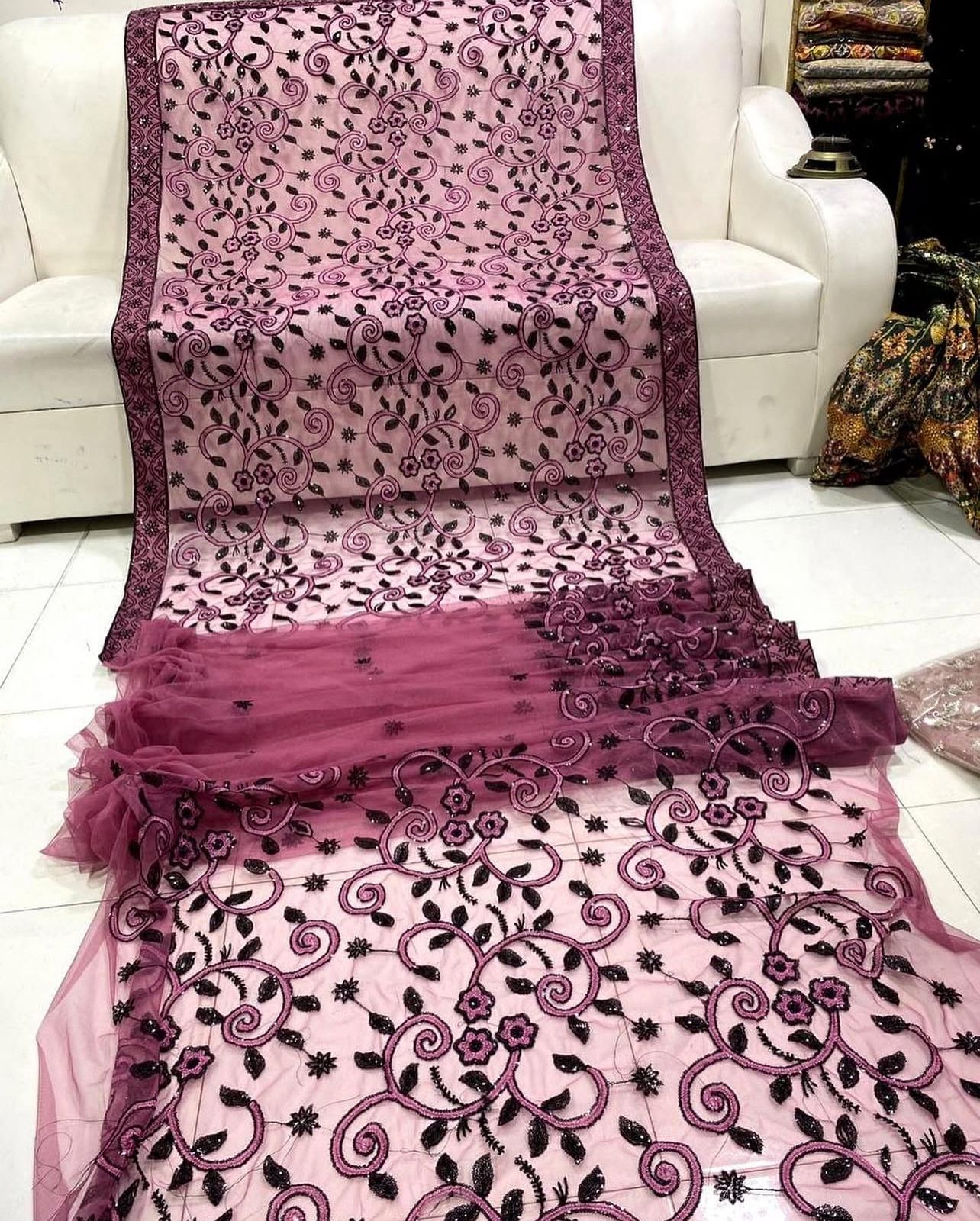 Soft Net Embroidered Saree Collection