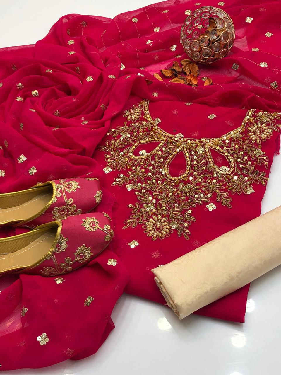 Shafon Boti Work Handmade 3PC Dress