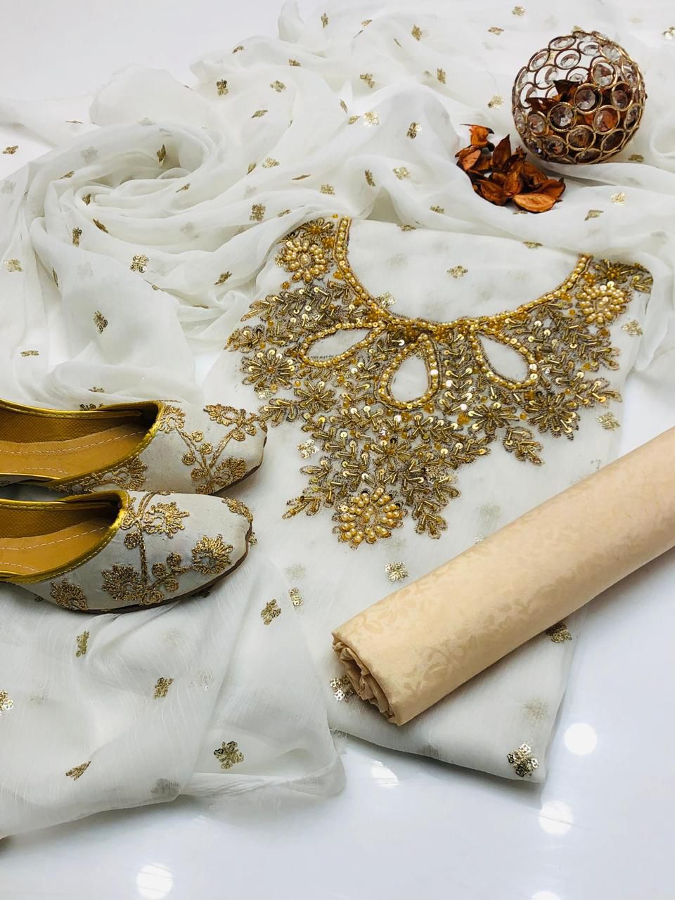 Shafon Boti Work Handmade 3PC Dress