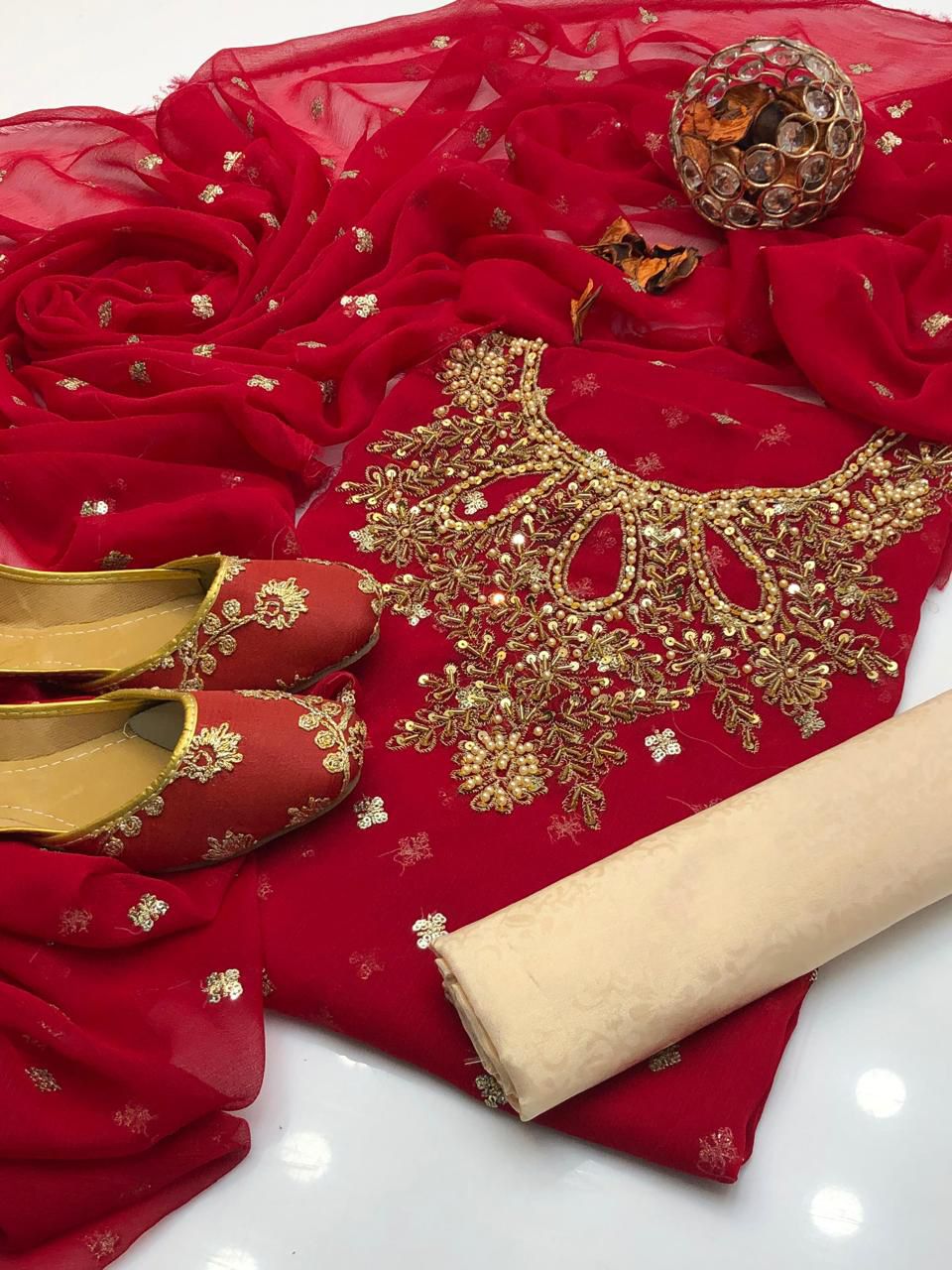 Shafon Boti Work Handmade 3PC Dress