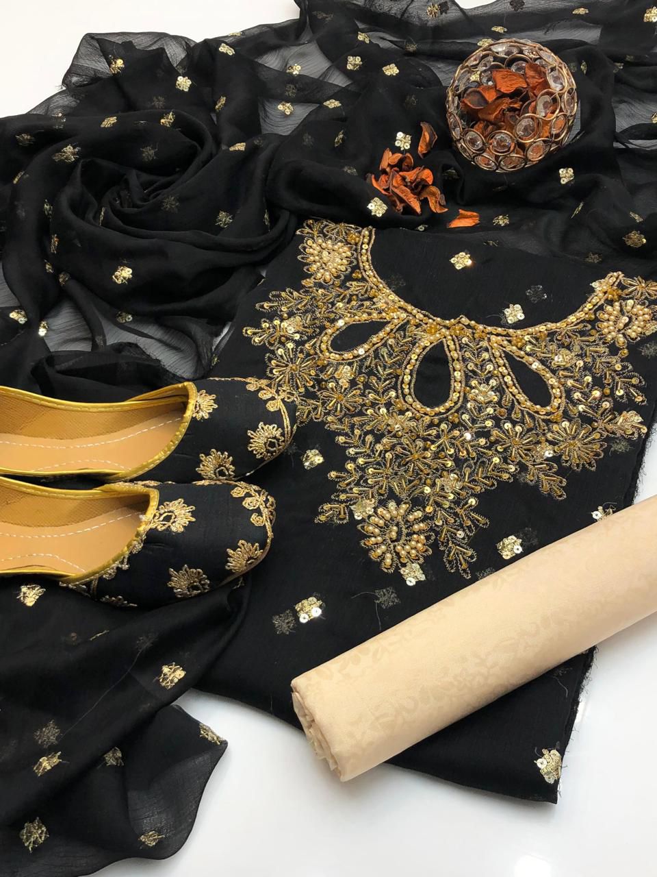 Shafon Boti Work Handmade 3PC Dress