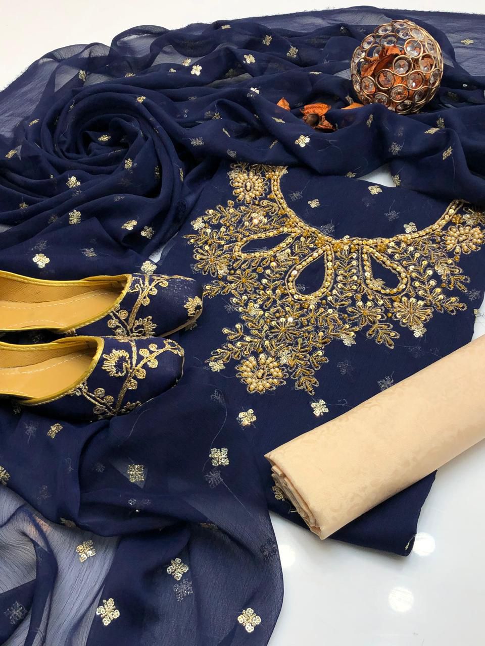 Shafon Boti Work Handmade 3PC Dress