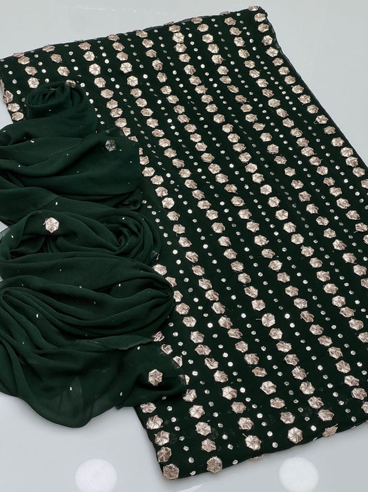 Handmade Gotta Mukesh 2Pc Dress Green