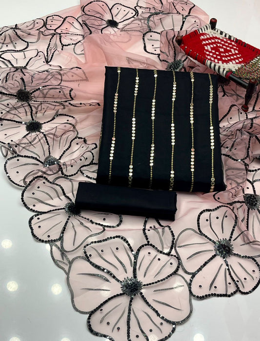 9mm Sequence Embroidery 3PC Dress babypink