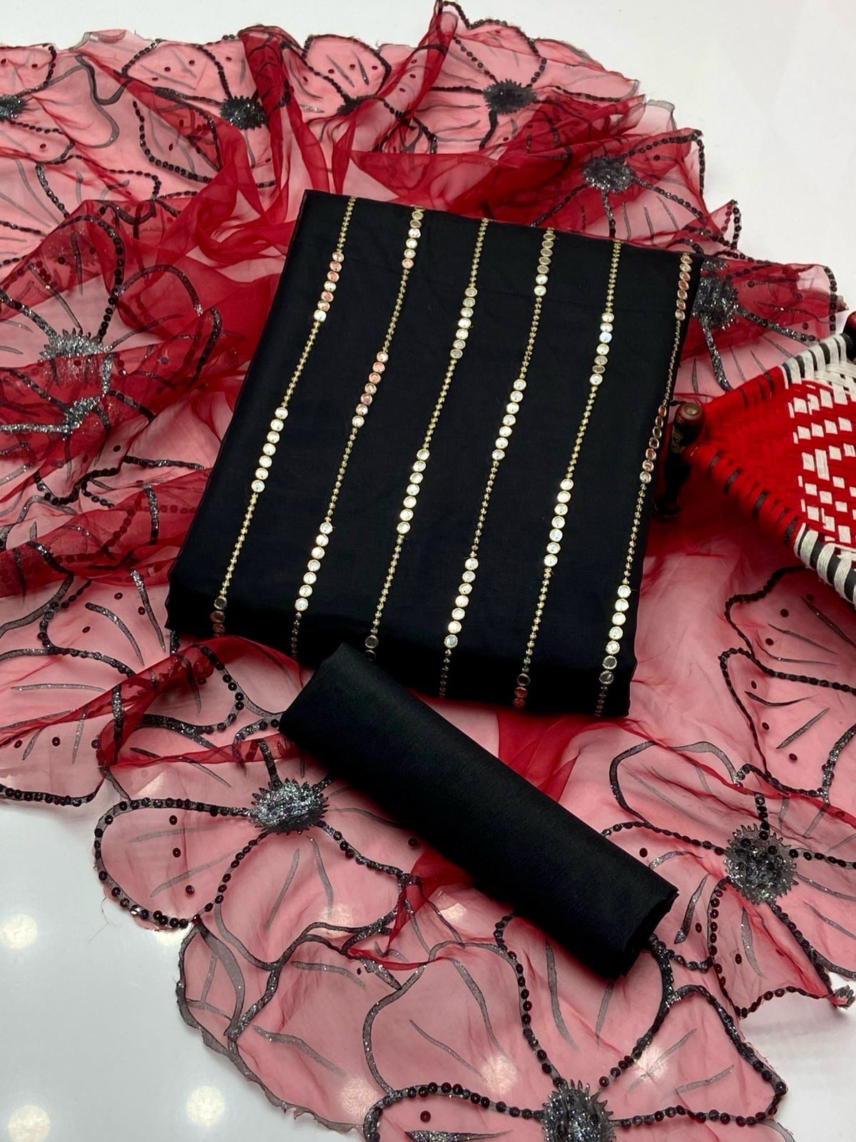 9mm Sequence Embroidery 3PC Dress