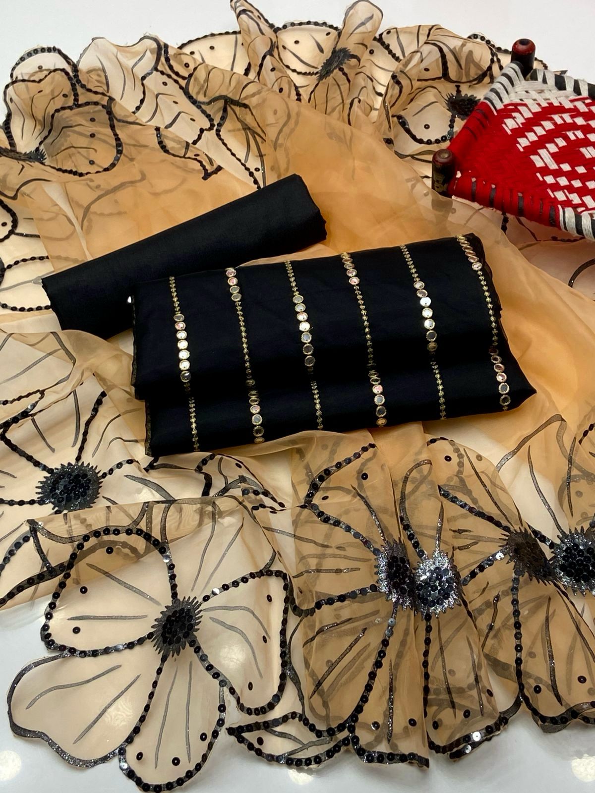 9mm Sequence Embroidery 3PC Dress