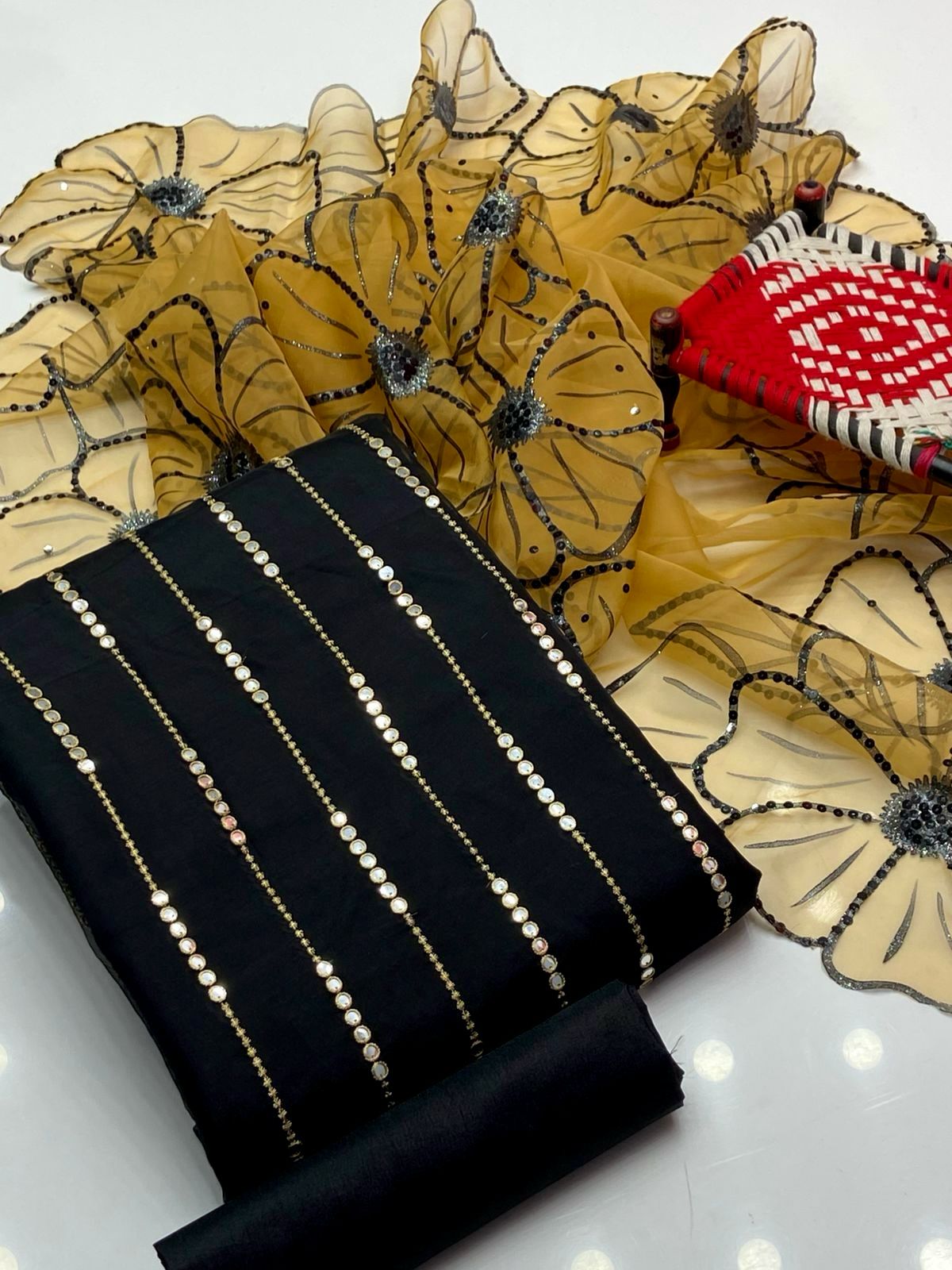 9mm Sequence Embroidery 3PC Dress