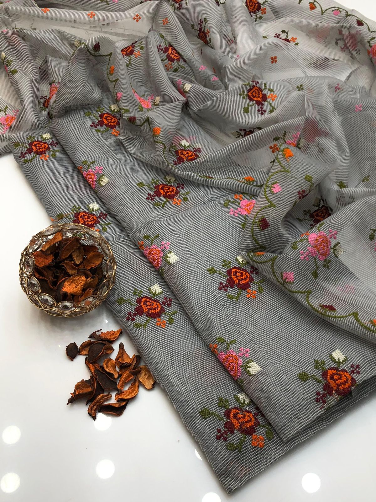 Khaadi net cross stitch work 2PC Dress