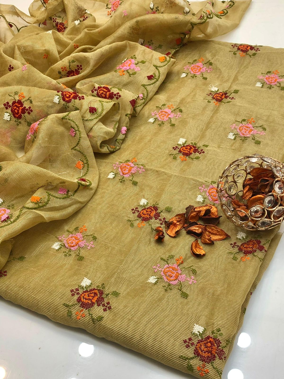 Khaadi net cross stitch work 2PC Dress