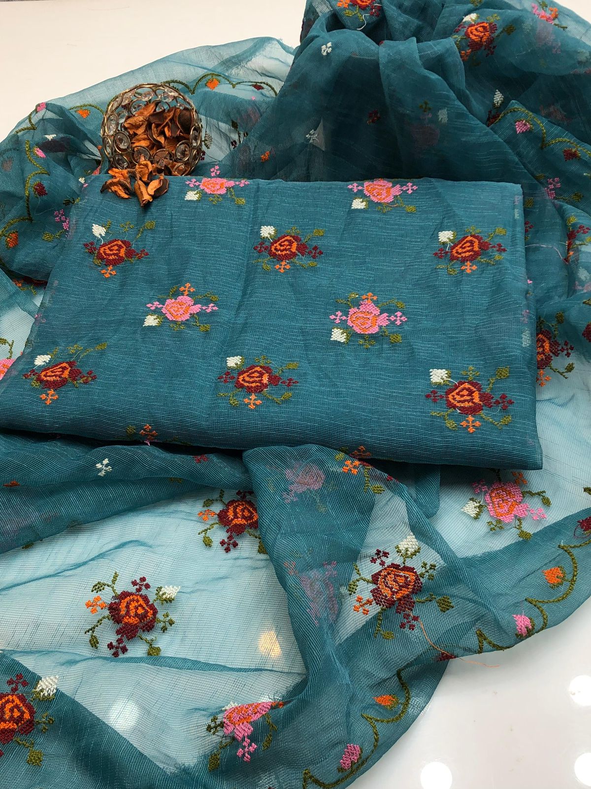 Khaadi net cross stitch work 2PC Dress
