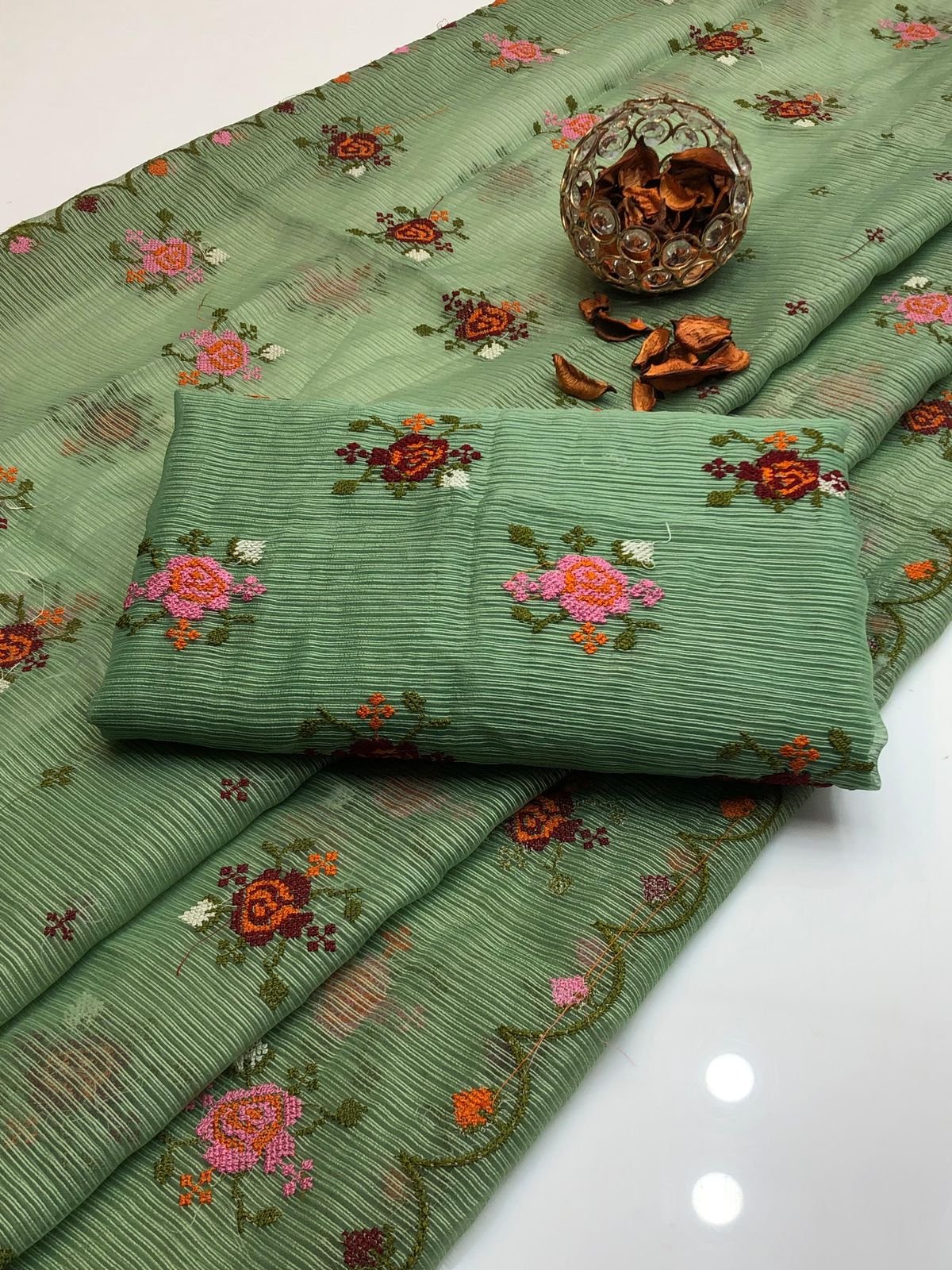 Khaadi net cross stitch work 2PC Dress