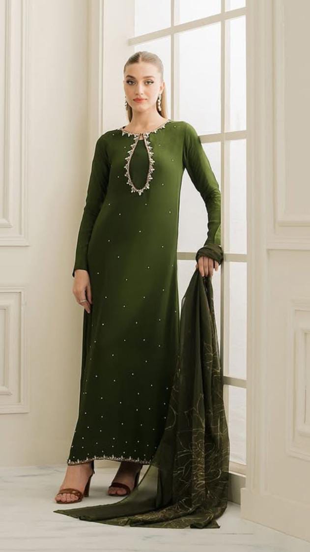 Shamoz Silk Embroidery 3PC Dress