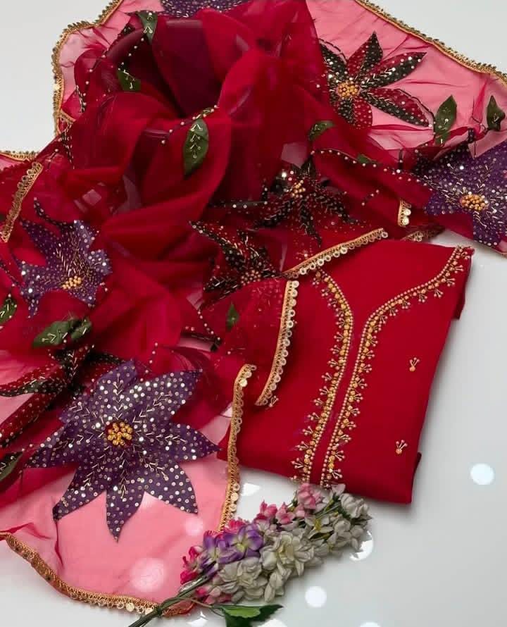 handwork Stones And beads work 2PC Dress