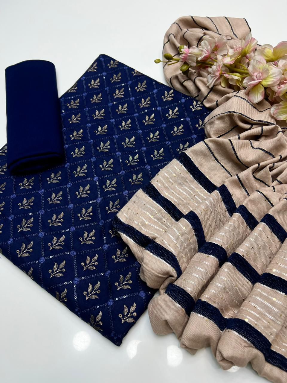Marina Lilen Embroidery 3PC Dress