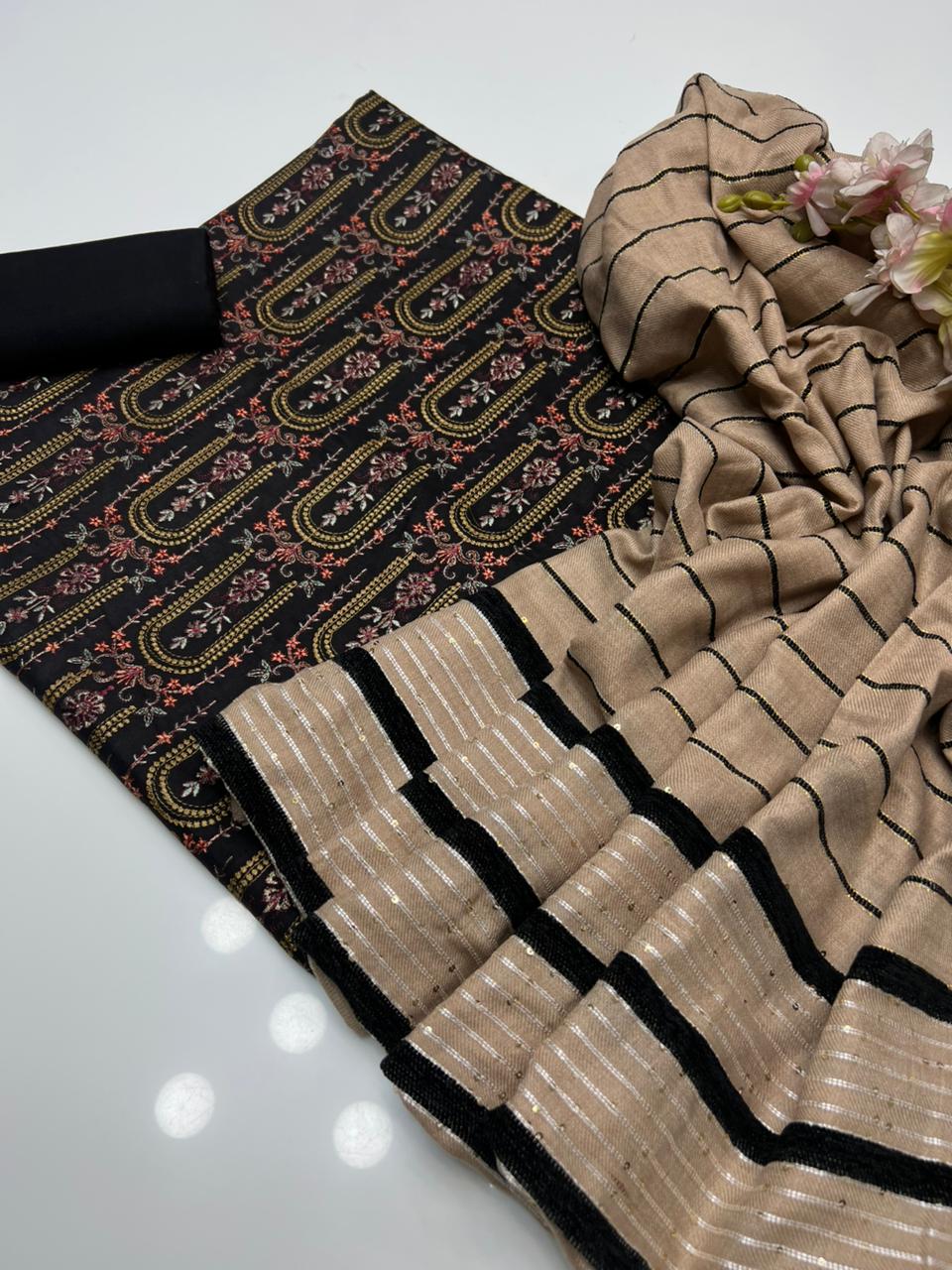 Marena Embroidered with Sequence Work 3PC Dress