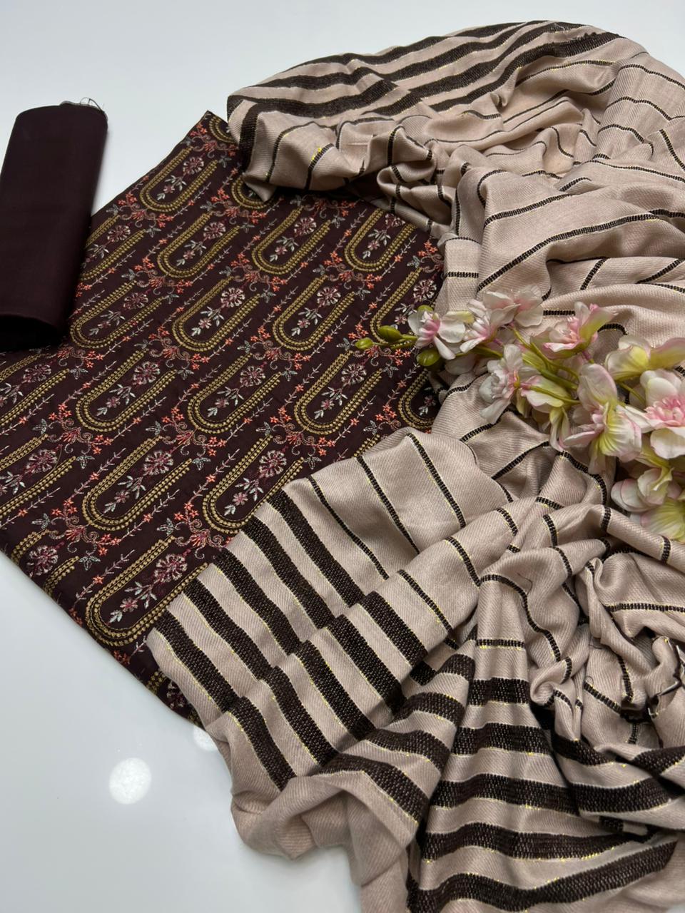 Marena Embroidered with Sequence Work 3PC Dress