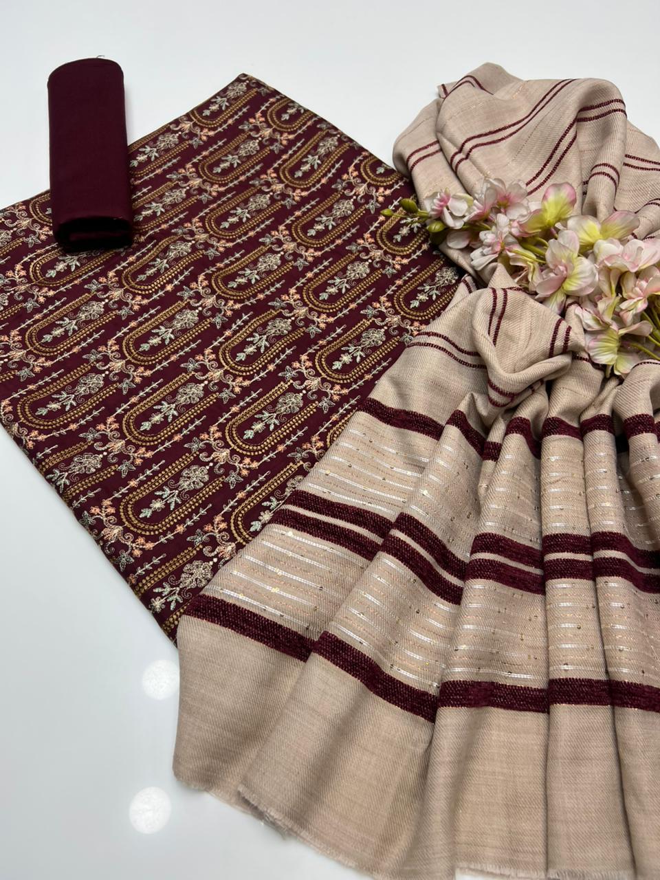 Marena Embroidered with Sequence Work 3PC Dress