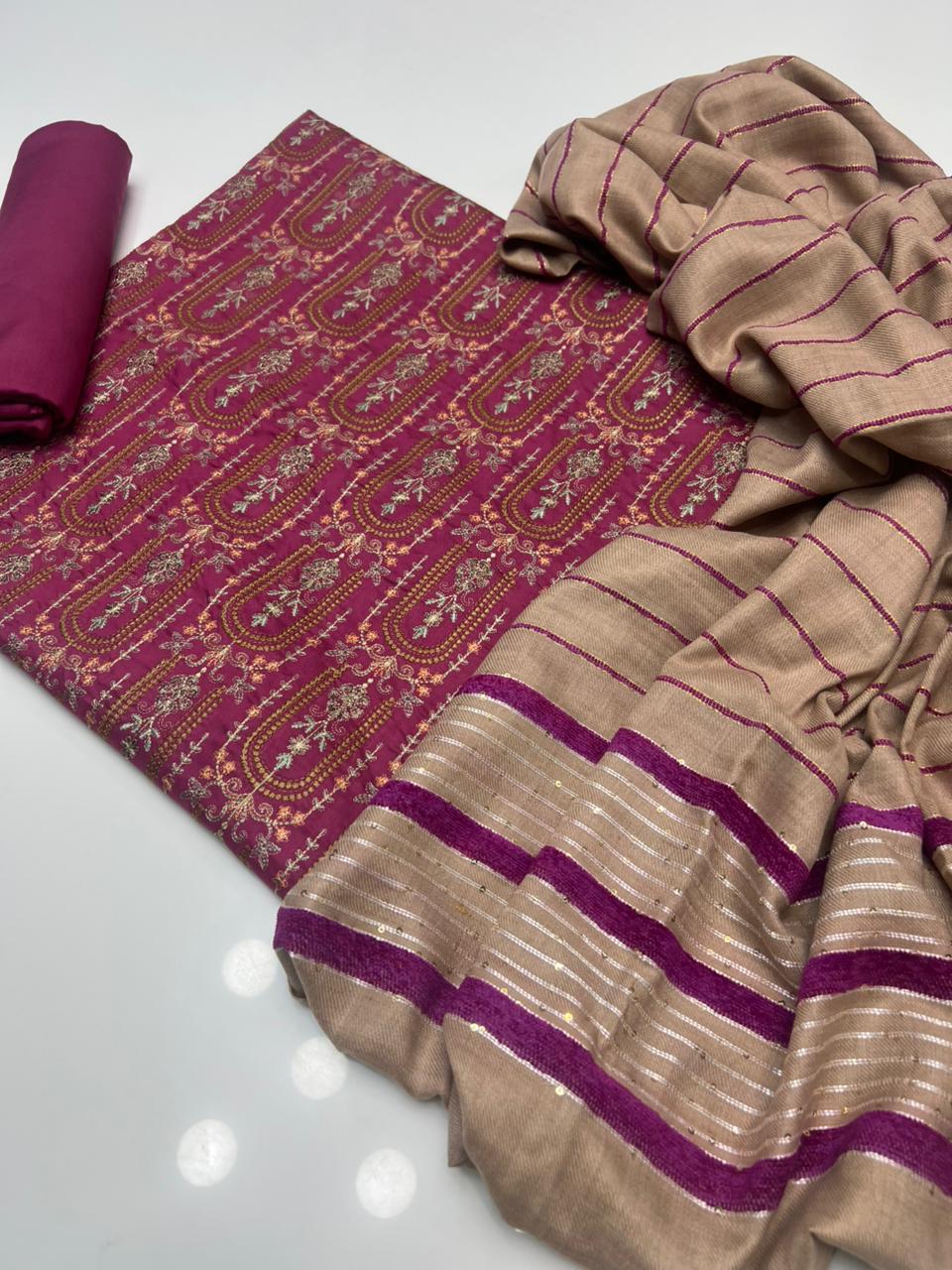 Marena Embroidered with Sequence Work 3PC Dress