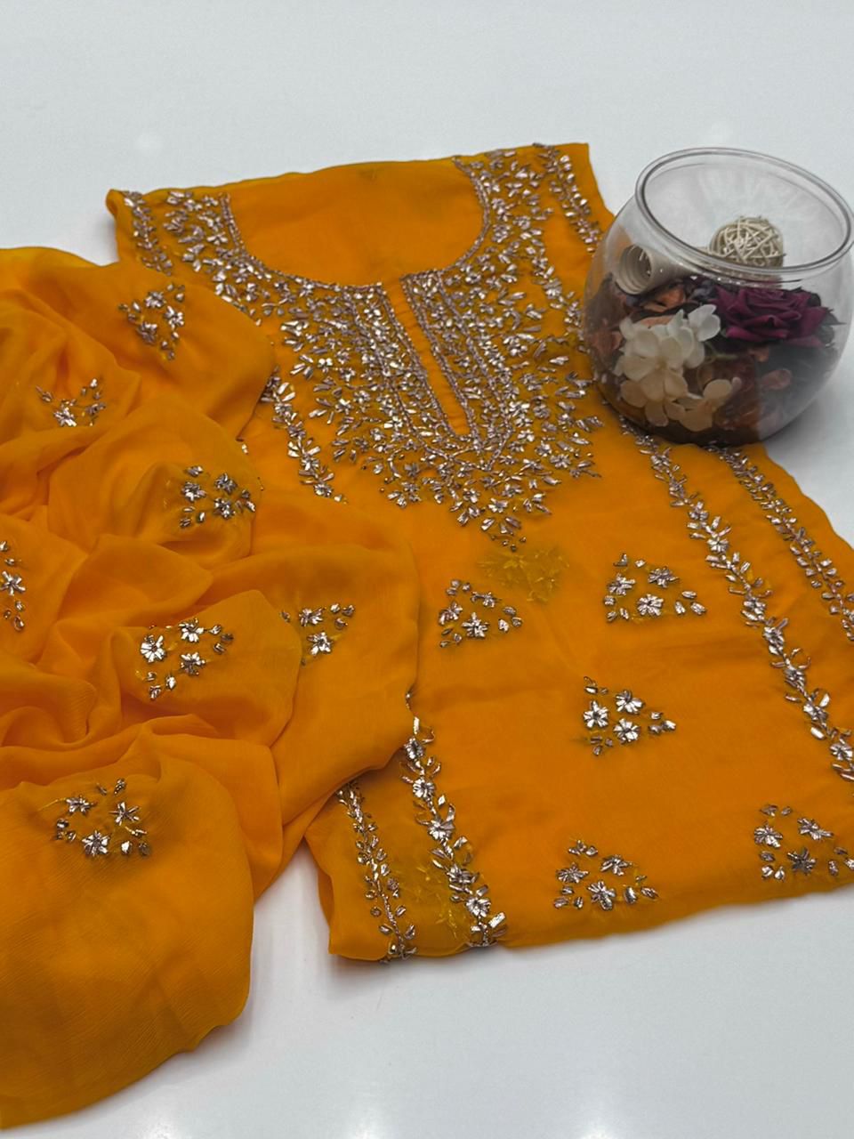 Bamber Chiffon Gota Work 2PC Dress
