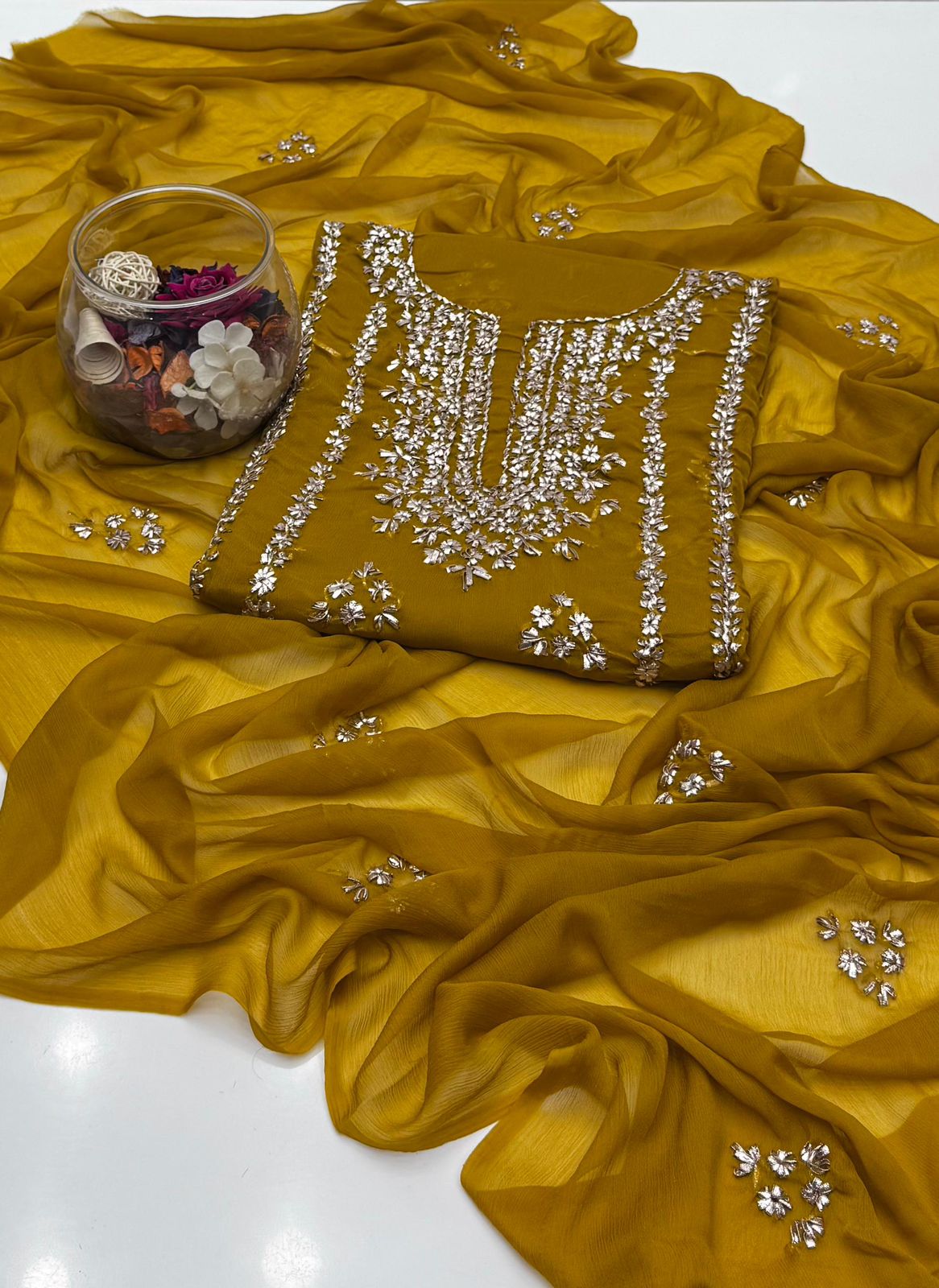 Bamber Chiffon Gota Work 2PC Dress