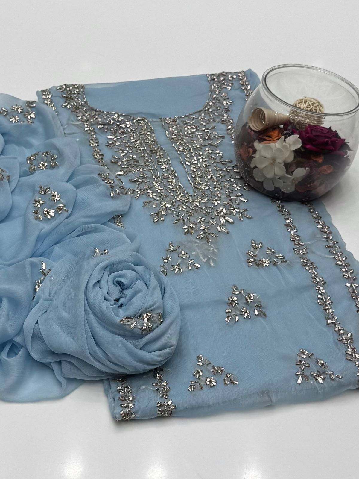 Bamber Chiffon Gota Work 2PC Dress