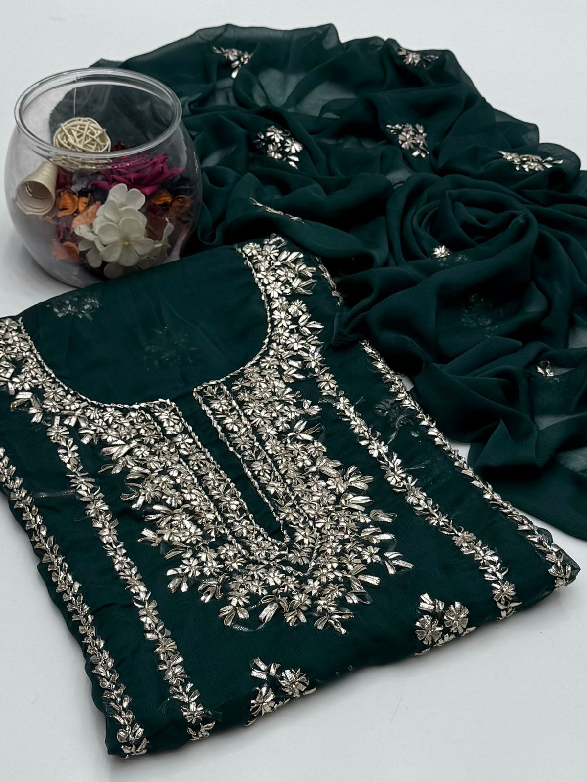 Bamber Chiffon Gota Work 2PC Dress
