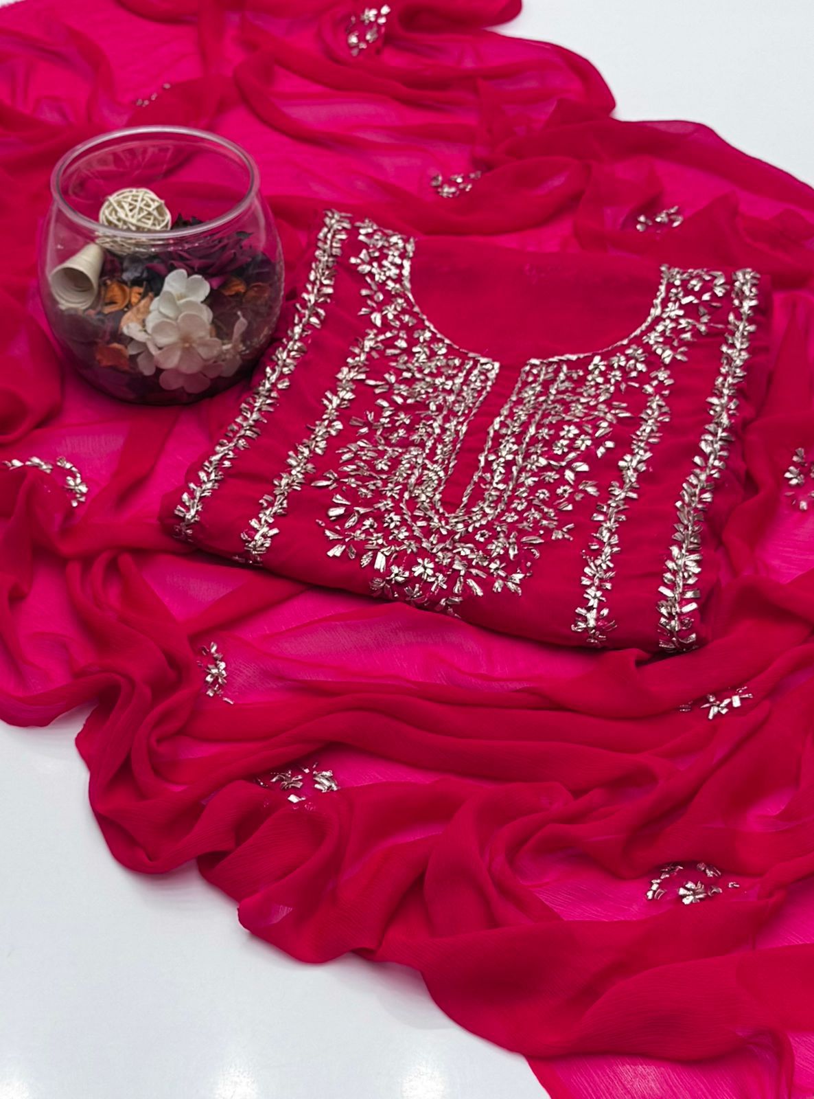 Bamber Chiffon Gota Work 2PC Dress