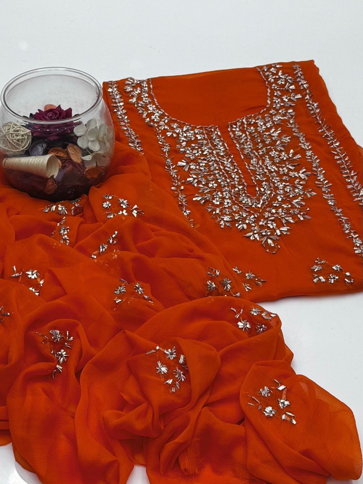 Bamber Chiffon Gota Work 2PC Dress