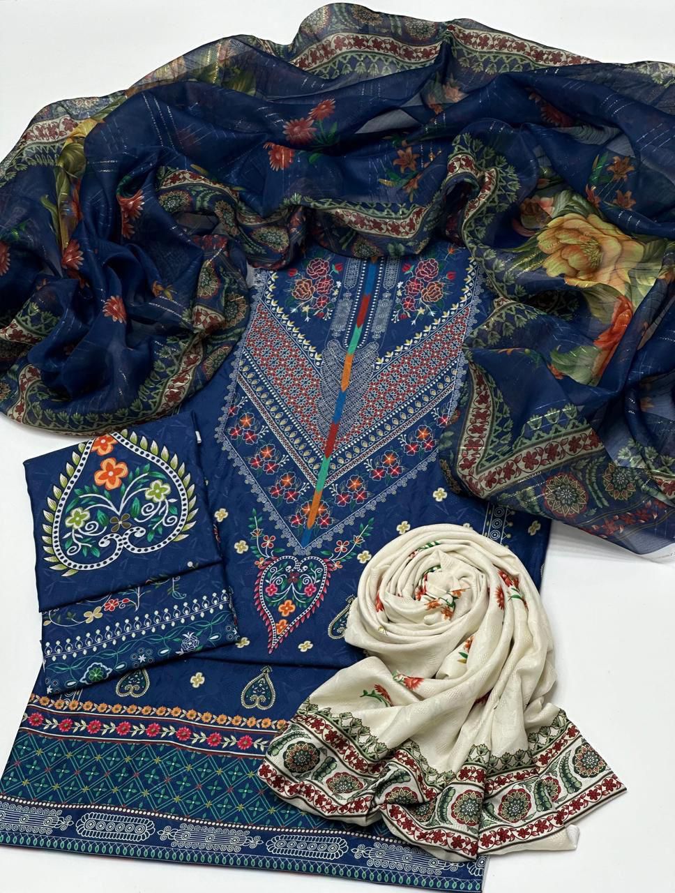 Swiss Jacquard Lawn 3PC Dress