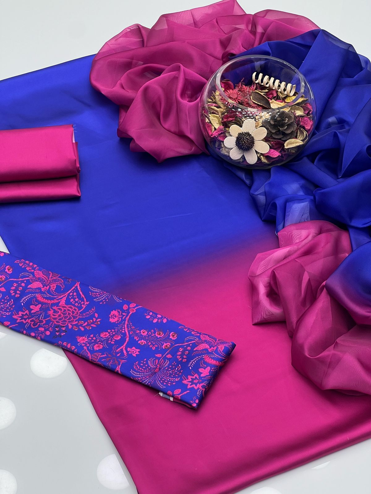 Shamoze Silk Gala Border 3PC Dress