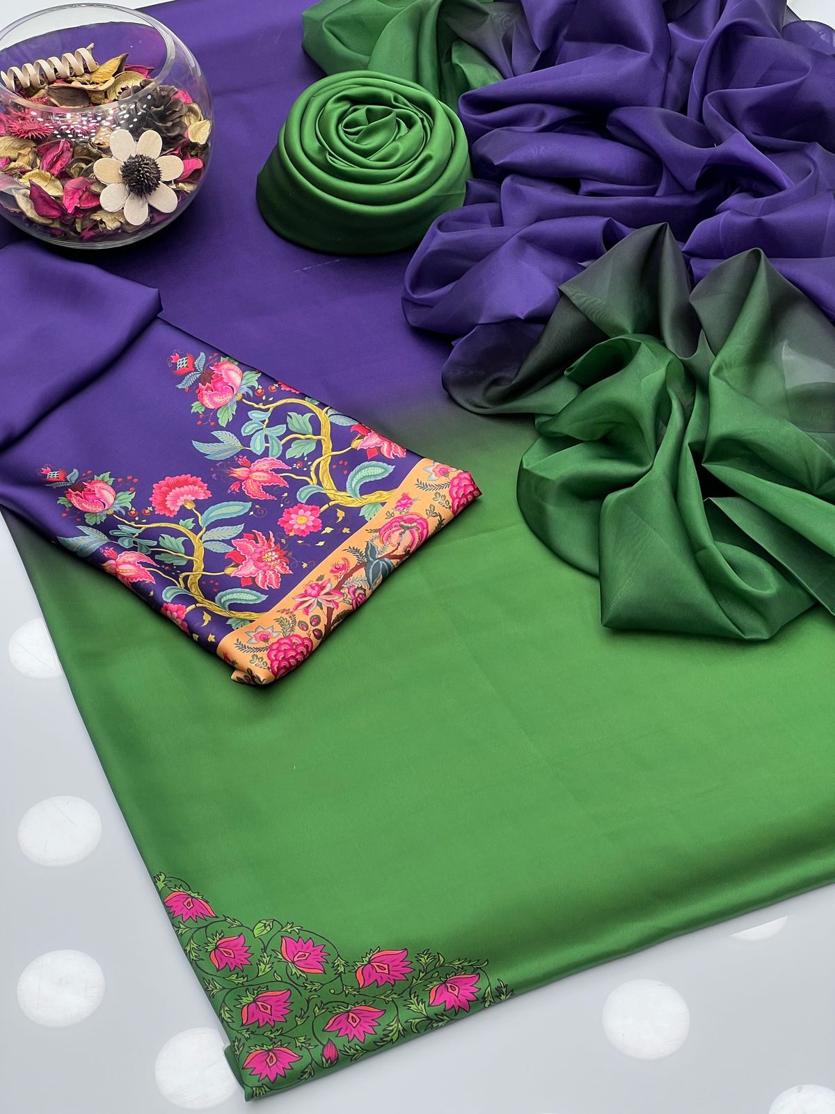 Shamoze Silk Gala Border 3PC Dress