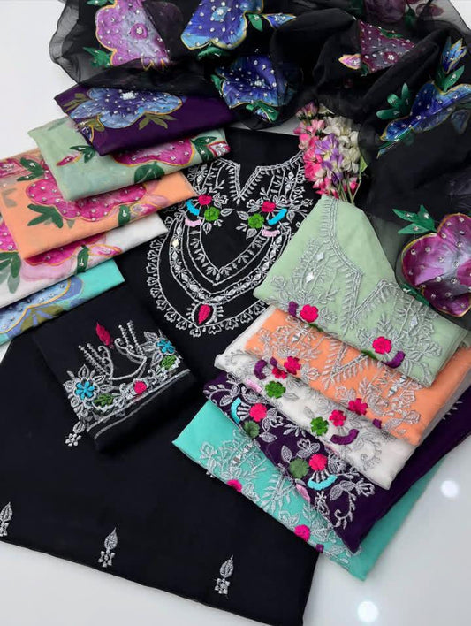 Pure Organza Mirror Tilla Work 2PC Dress