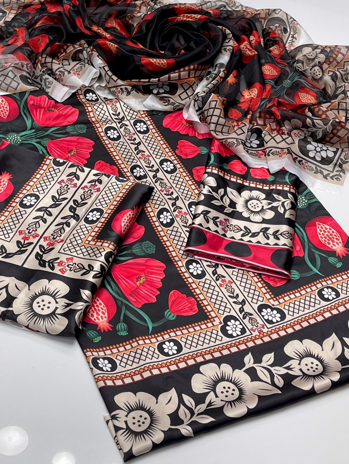 Shamoze Silk Digital print 3pc Dress
