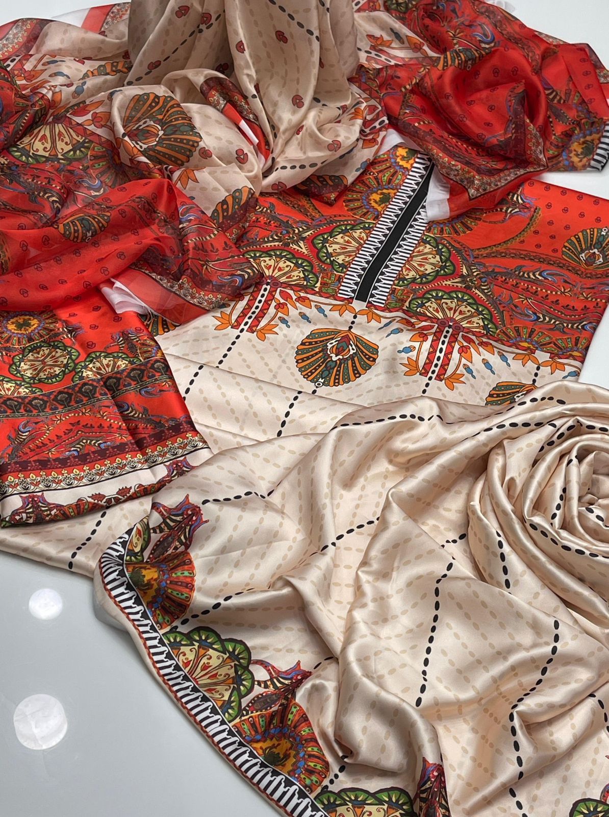 Shamoze Silk Digital print 3pc Dress