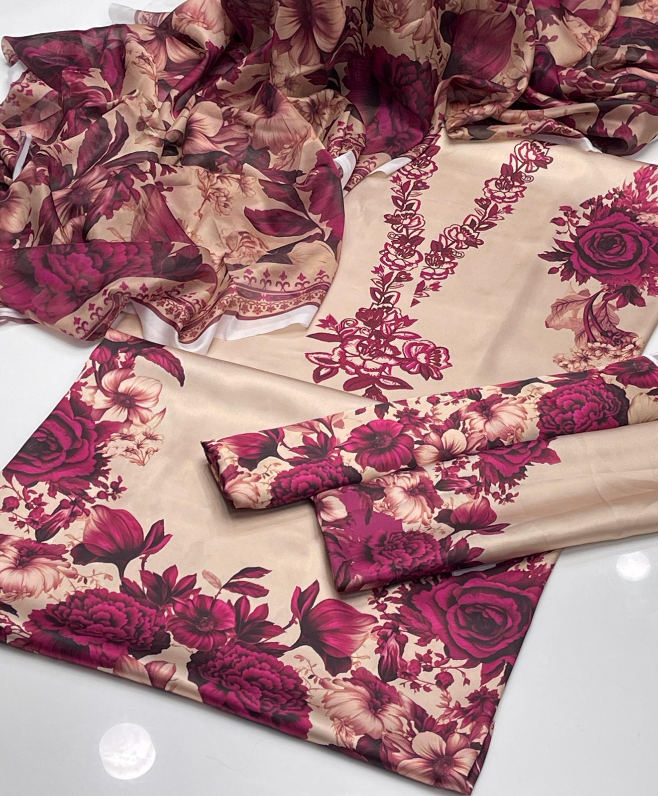 Shamoze Silk Digital print 3pc Dress