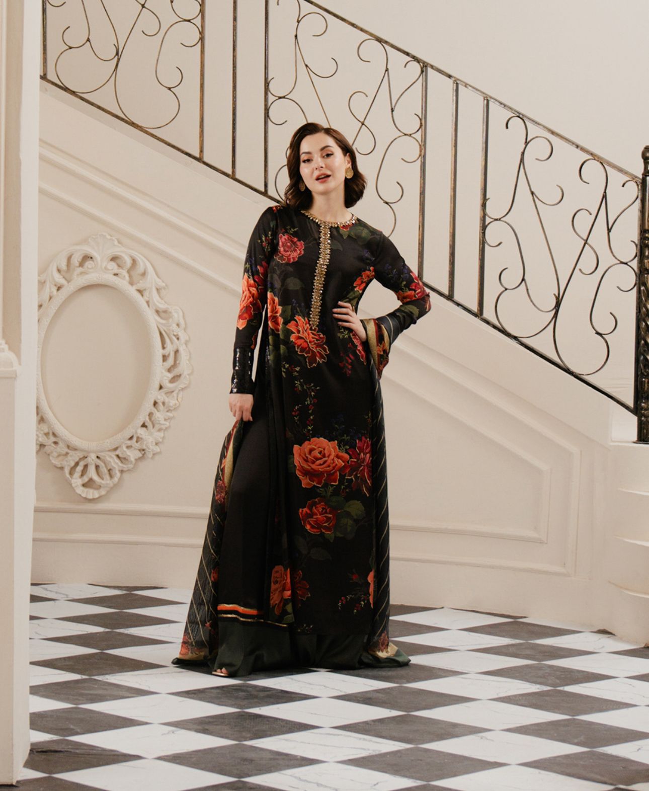 Shamoze Silk Digital Print 3PC Dress