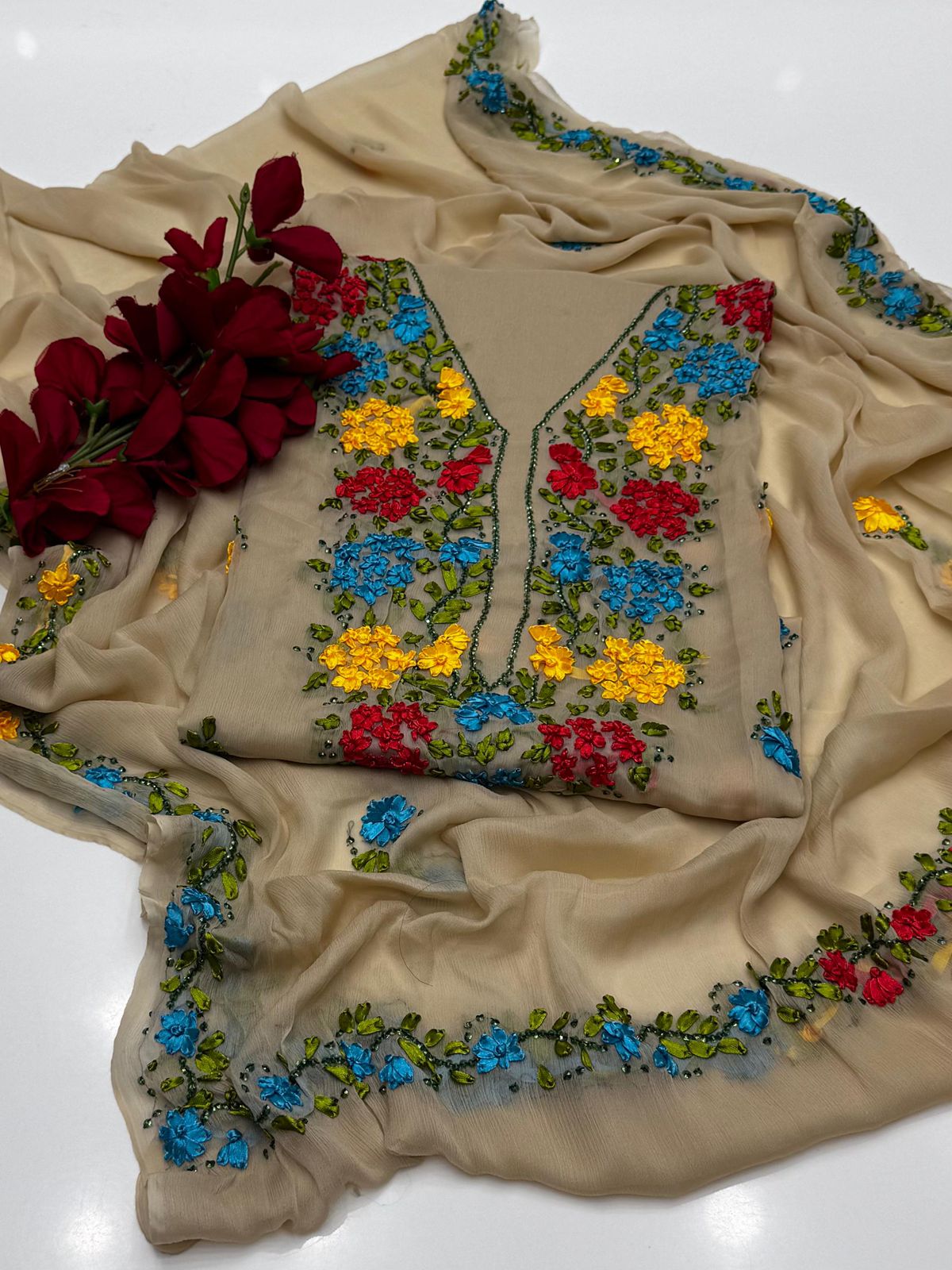 Bamber chiffon Handmade 2PC Dress