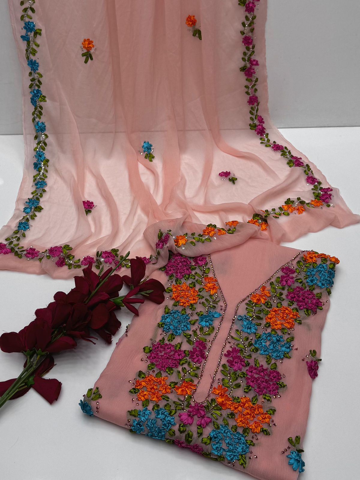 Bamber chiffon Handmade 2PC Dress