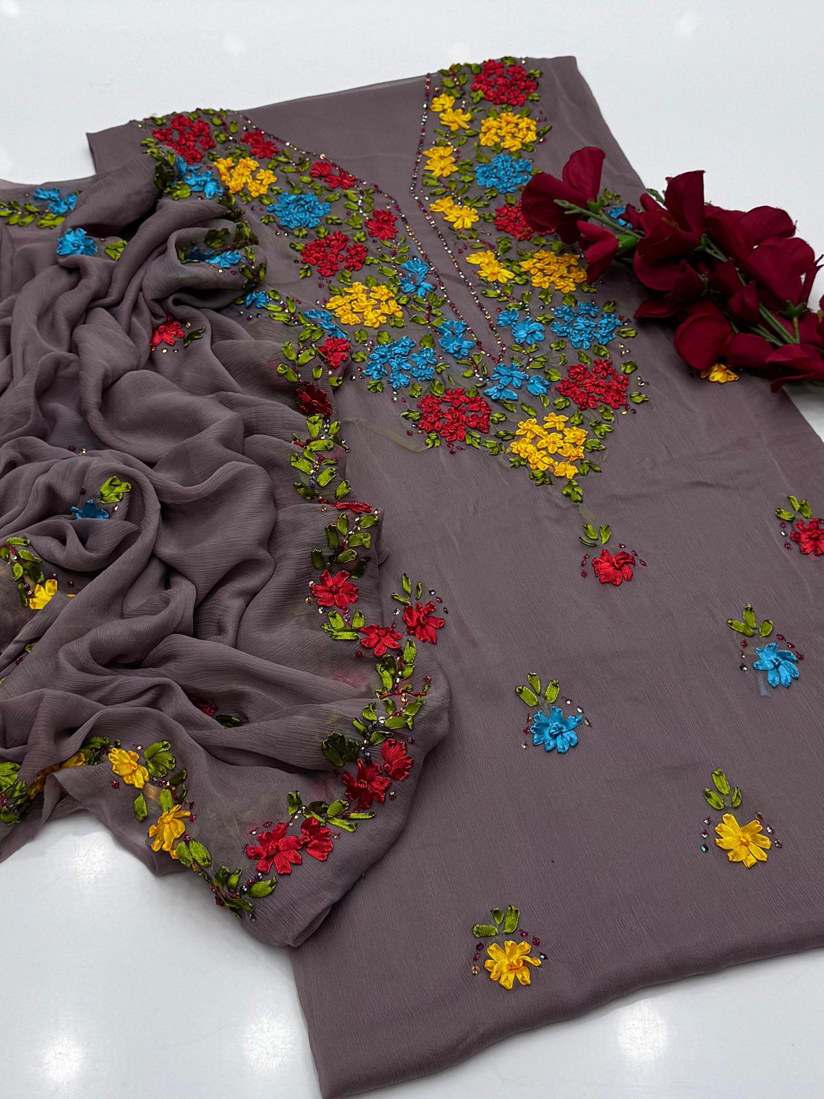 Bamber chiffon Handmade 2PC Dress