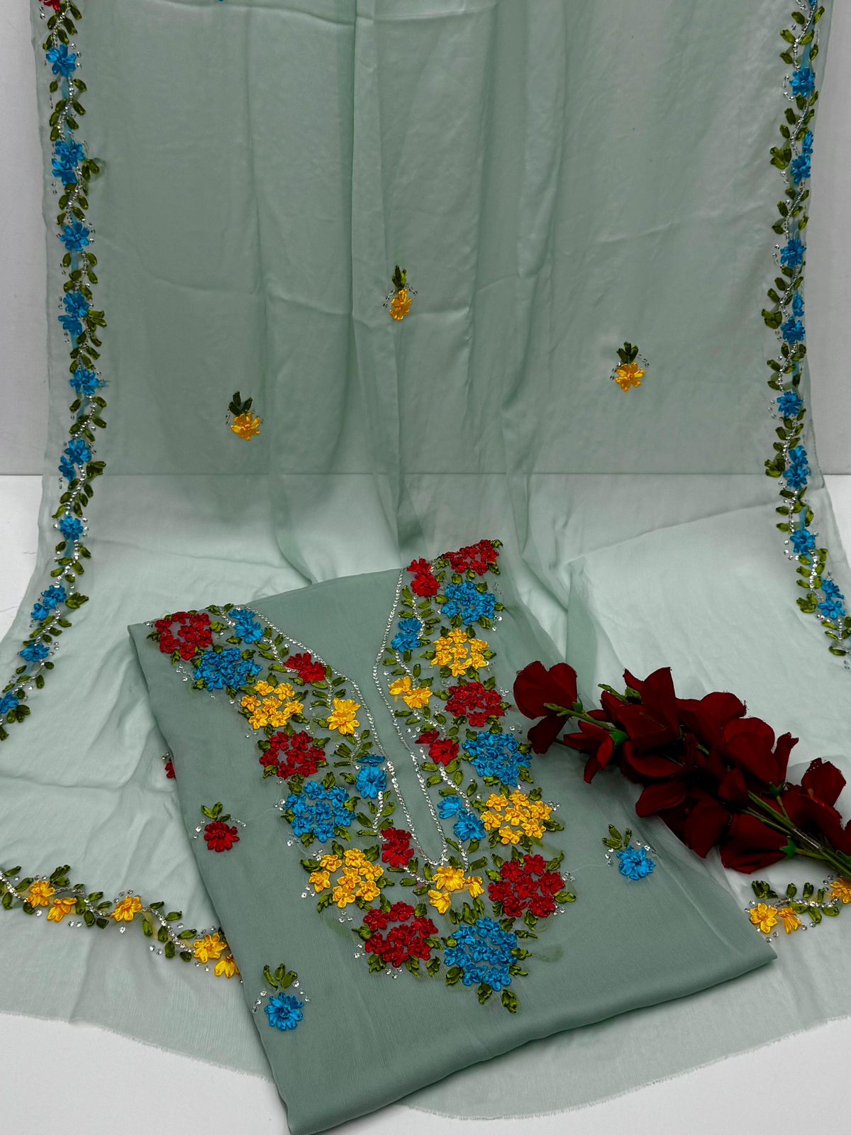 Bamber chiffon Handmade 2PC Dress
