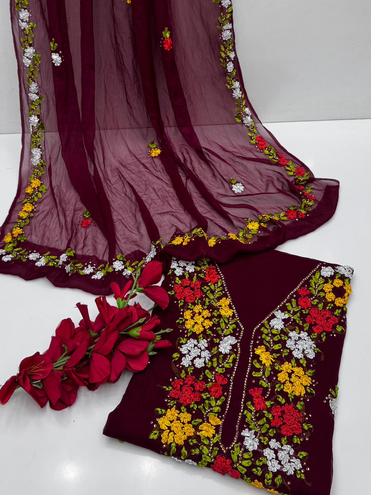 Bamber chiffon Handmade 2PC Dress