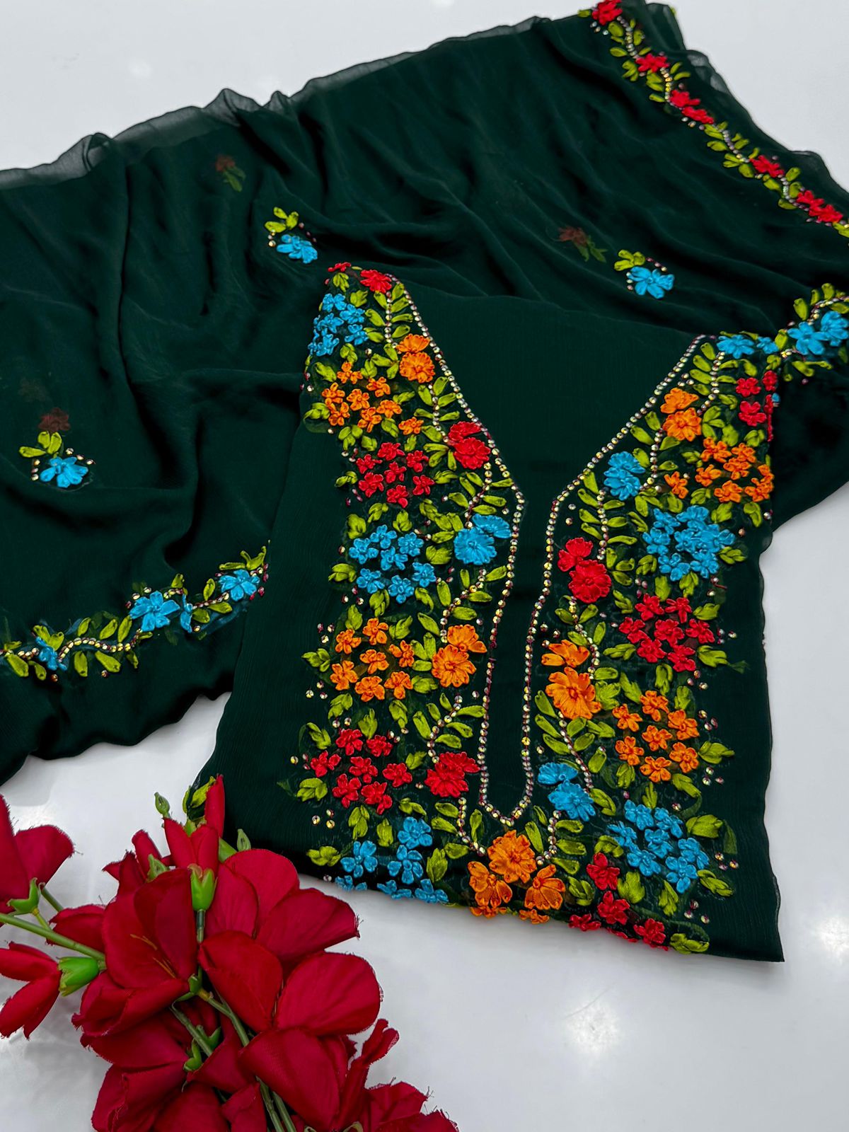 Bamber chiffon Handmade 2PC Dress
