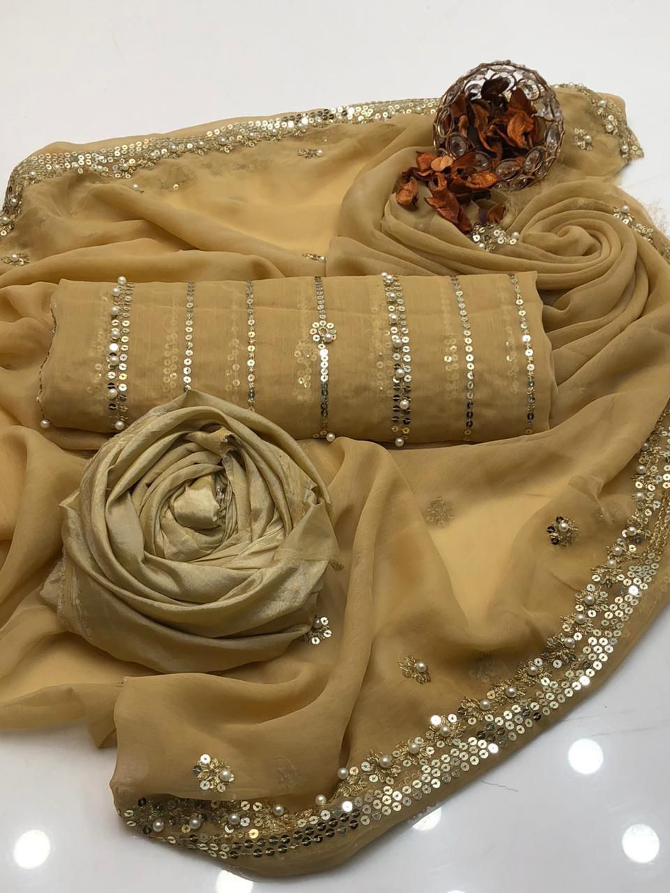 Shafon embroidered 3PC Dress
