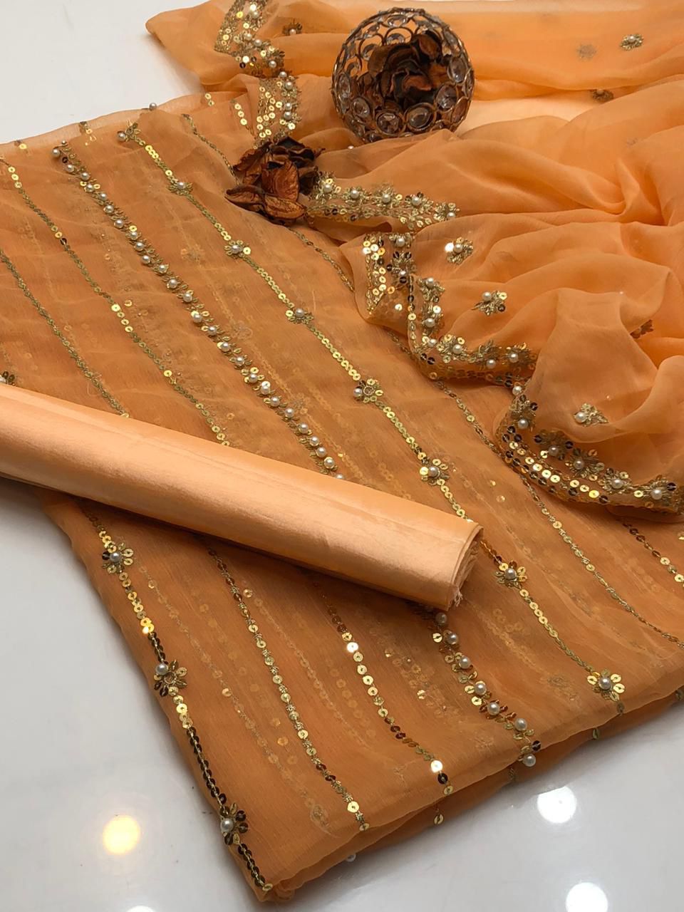 Shafon embroidered 3PC Dress