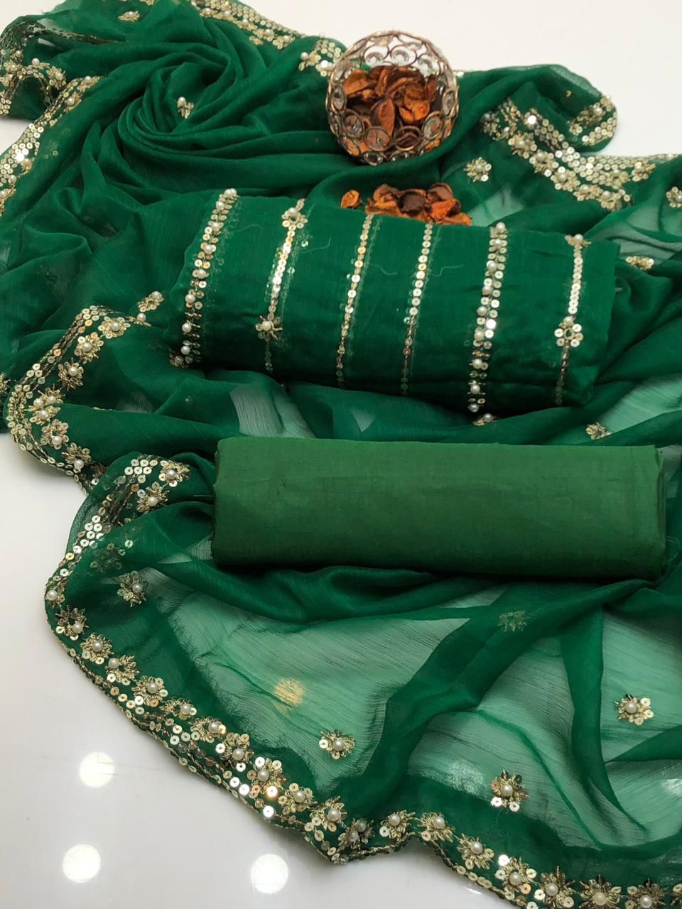 Shafon embroidered 3PC Dress