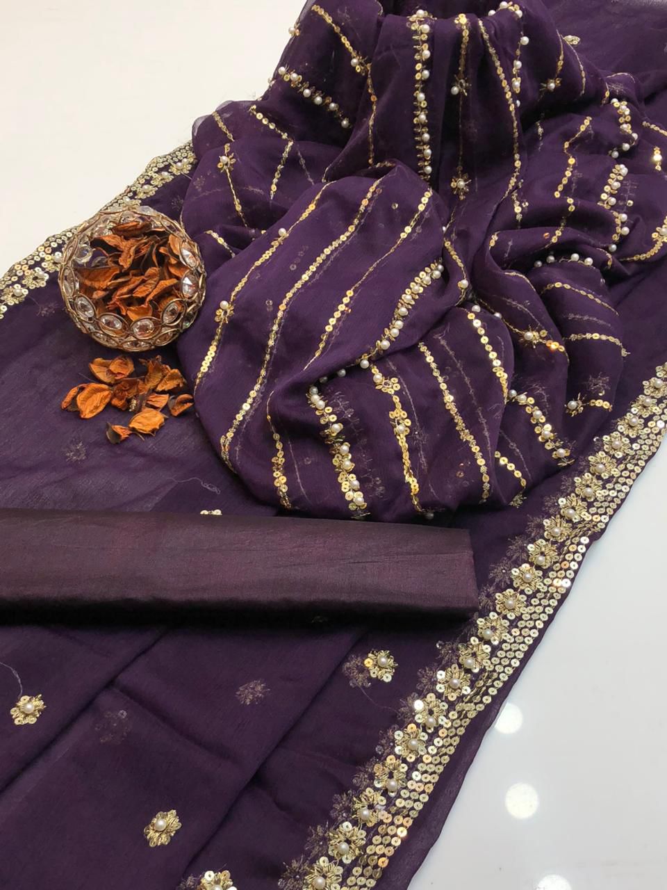 Shafon embroidered 3PC Dress