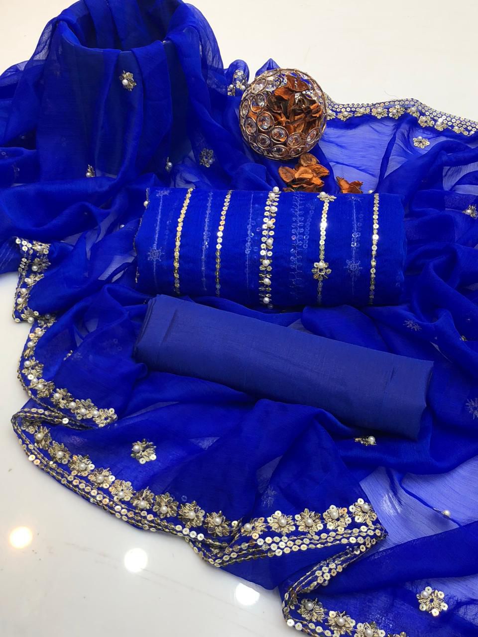 Shafon embroidered 3PC Dress