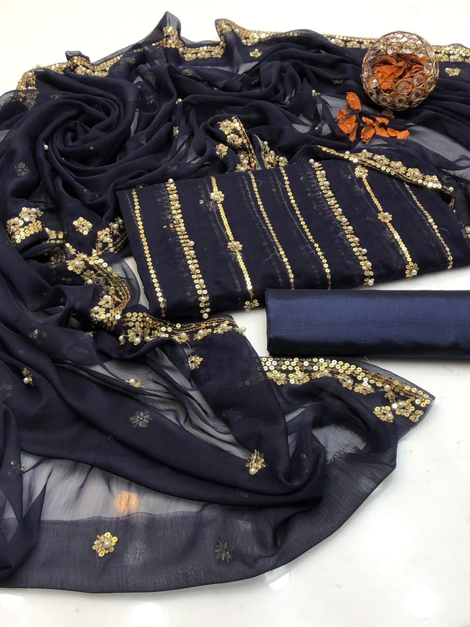 Shafon embroidered 3PC Dress
