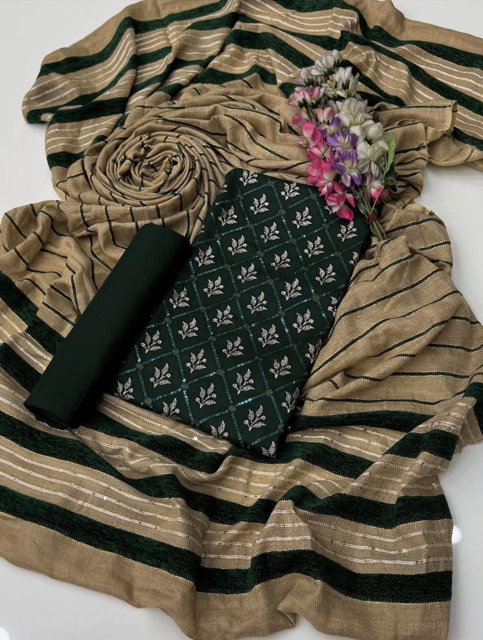 Marina Lilen Embroidery 3PC Dress